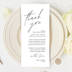 Minimalist Wedding Place Setting Thank You Card
