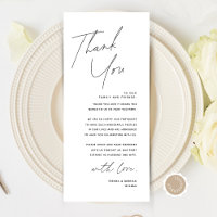 Minimalist Wedding Place Setting Thank You Card