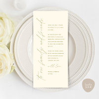 Minimalist Wedding Place Setting Thank You Card