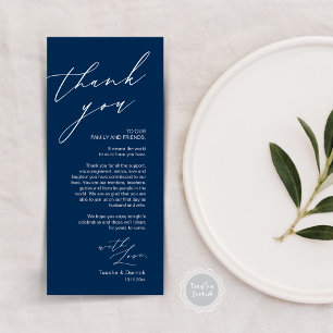 Minimalist Wedding Place Setting Thank You Card