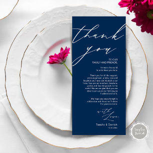 Minimalist Wedding Place Setting Thank You Card