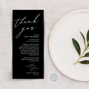 Minimalist Wedding Place Setting Thank You Card