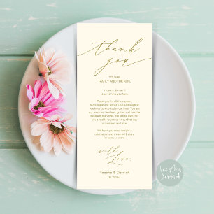 Minimalist Wedding Place Setting Thank You Card