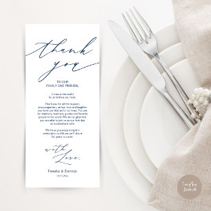 Minimalist Wedding Place Setting Thank You Card