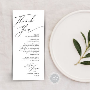 Minimalist Wedding Place Setting Thank You Card