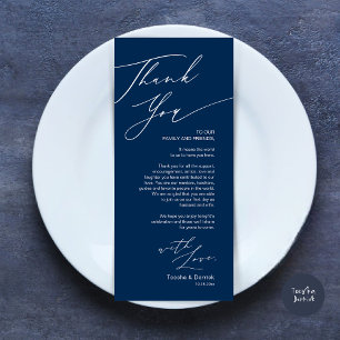 Minimalist Wedding Place Setting Thank You Card