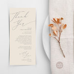 Minimalist Wedding Place Setting Thank You Card<br><div class="desc">Share the love and show your appreciation to your guests, when they sit down at their seat and read this personalised charming thank you place card. It's a wonderful way to kick off your special day celebration! This card is sure to set the tone for an unforgettable event. The thank...</div>