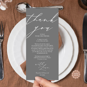 Minimalist Wedding Place Setting Thank You Card