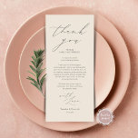 Minimalist Wedding Place Setting Thank You Card<br><div class="desc">Wedding dinner place setting Thank You Card, in Modern minimalist gentle script, in dark grey and cream themed. Share the love and show your appreciation to your guests, when they sit down at their seat and read this personalised charming thank you place setting card. It's a wonderful way to kick...</div>