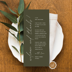 Minimalist Wedding Place Setting Thank You Card