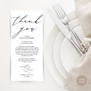 Minimalist Wedding Place Setting Thank You Card