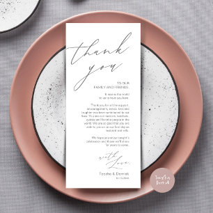 Minimalist Wedding Place Setting Thank You Card