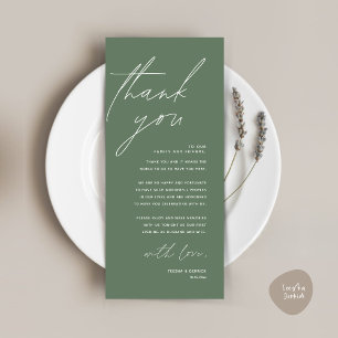 Minimalist Wedding Place Setting Thank You Card