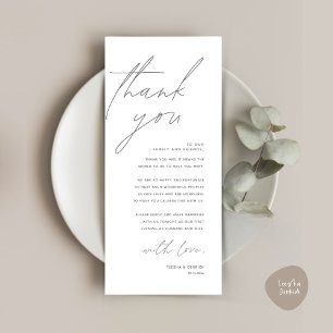 Minimalist Wedding Place Setting Thank You Card