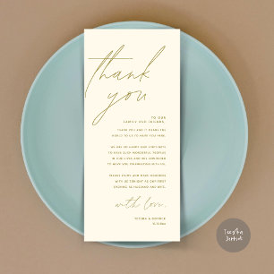 Minimalist Wedding Place Setting Thank You Card