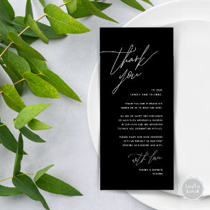 Minimalist Wedding Place Setting Thank You Card