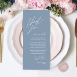 Minimalist Wedding Place Setting Thank You Card<br><div class="desc">Share the love and show your appreciation to your guests, when they sit down at their seat and read this personalised charming thank you place card in summer dusty blue themed. It's a wonderful way to kick off your special day celebration! This card is sure to set the tone for...</div>