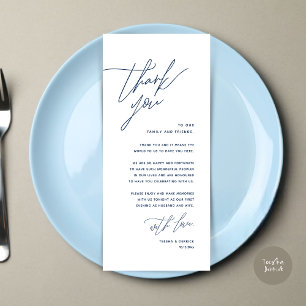 Minimalist Wedding Place Setting Thank You Card