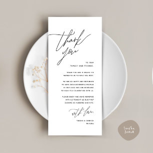 Minimalist Wedding Place Setting Thank You Card