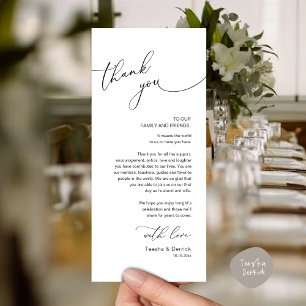 Minimalist Wedding Place Setting Thank You Card