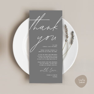 Minimalist Wedding Place Setting Thank You Card
