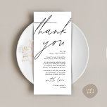 Minimalist Wedding Place Setting Thank You Card<br><div class="desc">Share the love and show your appreciation to your guests, when they sit down at their seat and read this personalised charming thank you place card in black and white themed. It's a wonderful way to kick off your special day celebration! This card is sure to set the tone for...</div>