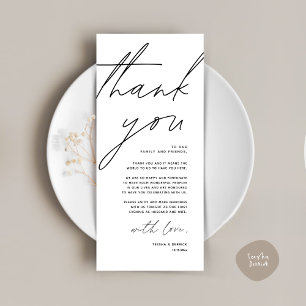Minimalist Wedding Place Setting Thank You Card