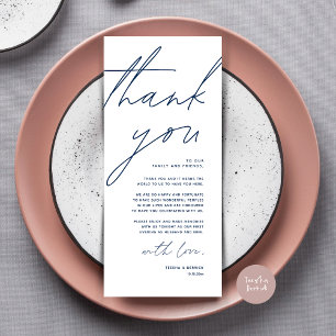 Minimalist Wedding Place Setting Thank You Card