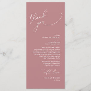 Minimalist Wedding Place Setting Thank You Card
