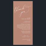 Minimalist Wedding Place Setting Thank You Card<br><div class="desc">This is the Modern romantic classy calligraphy, in earthy terracotta brown themed, Place Setting Thank You Cards. Share the love and show your appreciation to your guests, when they sit down at their seat and read this personalised charming thank you place setting card. It's a wonderful way to kick off...</div>