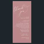 Minimalist Wedding Place Setting Thank You Card<br><div class="desc">This is the Modern romantic classy calligraphy, in dusty rose themed, Place Setting Thank You Cards. Share the love and show your appreciation to your guests, when they sit down at their seat and read this personalised charming thank you place setting card. It's a wonderful way to kick off your...</div>