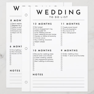 Minimalist Wedding Planner 12 - 5 Month Page