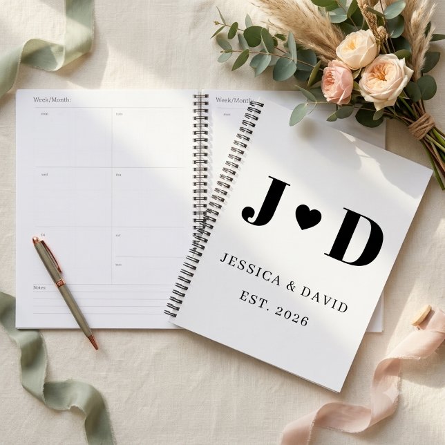 Minimalist Wedding Planner Book for Engaged Couple (Creator Uploaded)