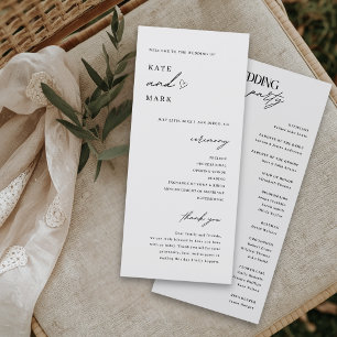 Minimalist Wedding Program Card