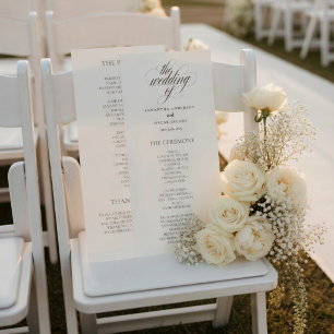 Minimalist Wedding Program Elegant Script Menu