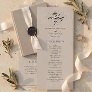 Minimalist Wedding Program Elegant Script Menu