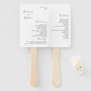 Minimalist Wedding Program Hand Fan