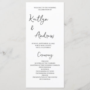 Minimalist Wedding Program – Modern Elegance Programme