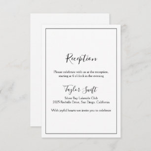 Minimalist Wedding Reception Card