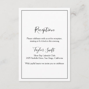 Minimalist Wedding Reception Card
