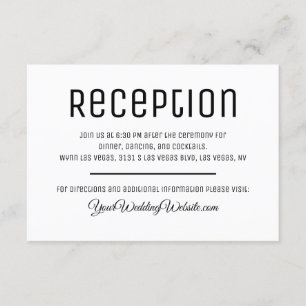 Minimalist Wedding Reception Enclosure Card