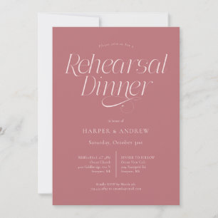 Minimalist Wedding Rehearsal Dinner Blush Pink Invitation