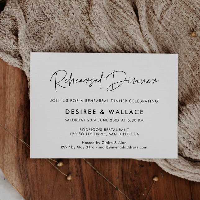 Minimalist wedding rehearsal dinner invitation (Creator Uploaded)