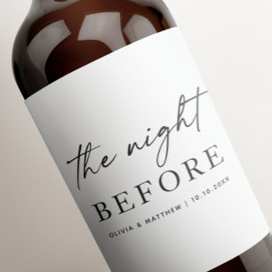 Minimalist Wedding Rehearsal Dinner   Night Before Wine Label