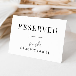 Minimalist Wedding Reserved Seating Tent Card