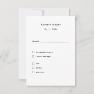 Minimalist Wedding RSVP Card – Elegant Custom 3.5x