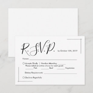 Minimalist Wedding RSVP Card with Crossed Borders