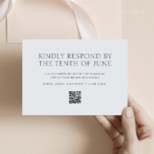 Minimalist Wedding RSVP Card with QR code