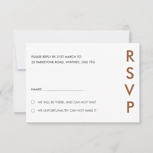 Minimalist Wedding RSVP Cards (Front)