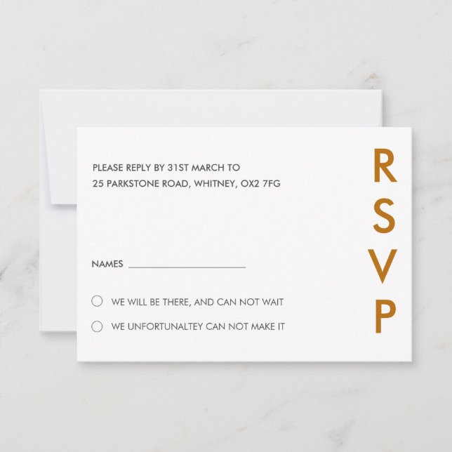 Minimalist Wedding RSVP Cards (Front)